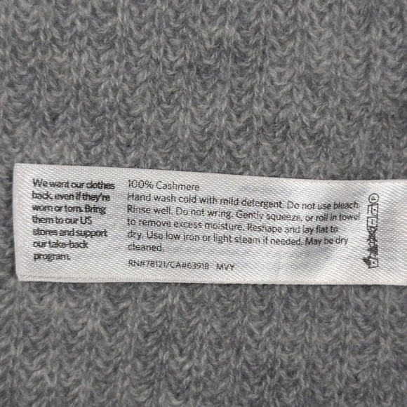 Eileen Fisher 100% Cashmere Grey Open Front Cardigan Sweater Medium Italian Yarn - Picture 7 of 8